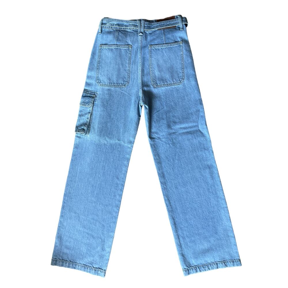 3 FOR $45 SALE | Jemina Wide Leg Cargo Jeans Light Wash Size 6 - Picture 2 of 9